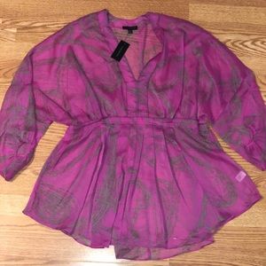 NEW! Sheer floral kimono top